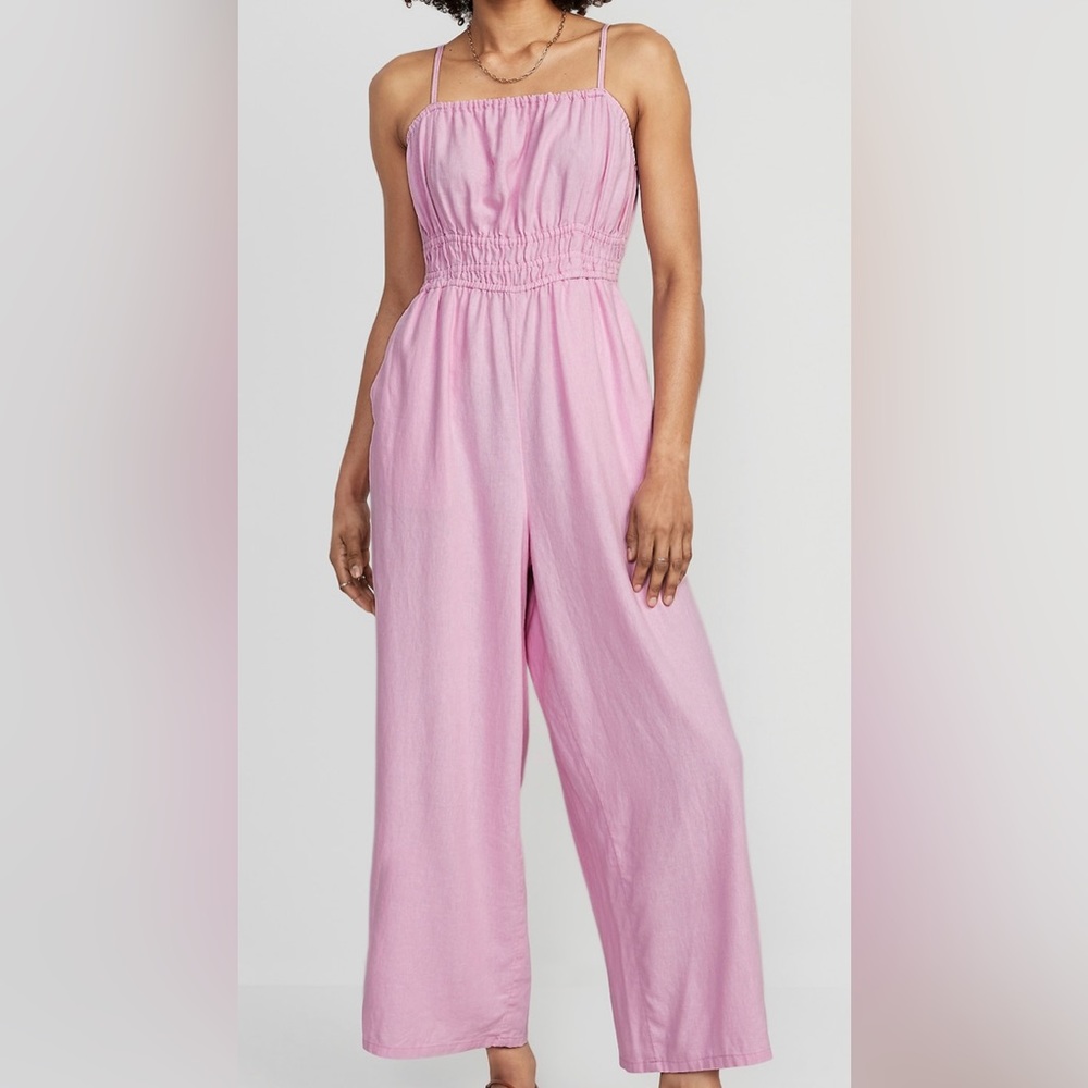 NWOT Old Navy Linen Bergamot Pink Jumpsuit *Sold Out Online*